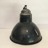 Large metal enamelled sheet metal workshop suspension lamp