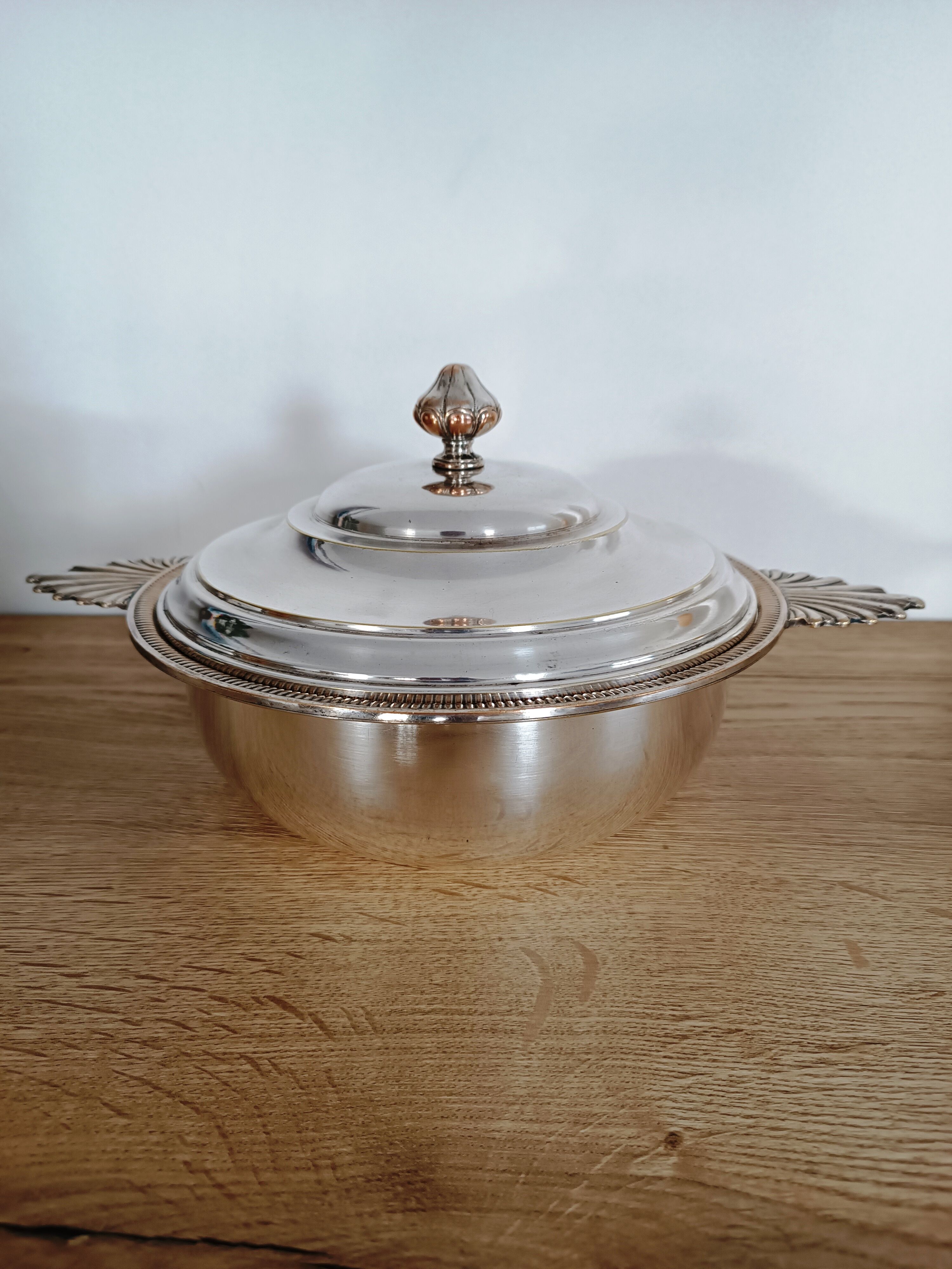 Art Deco silver metal vegetable dish