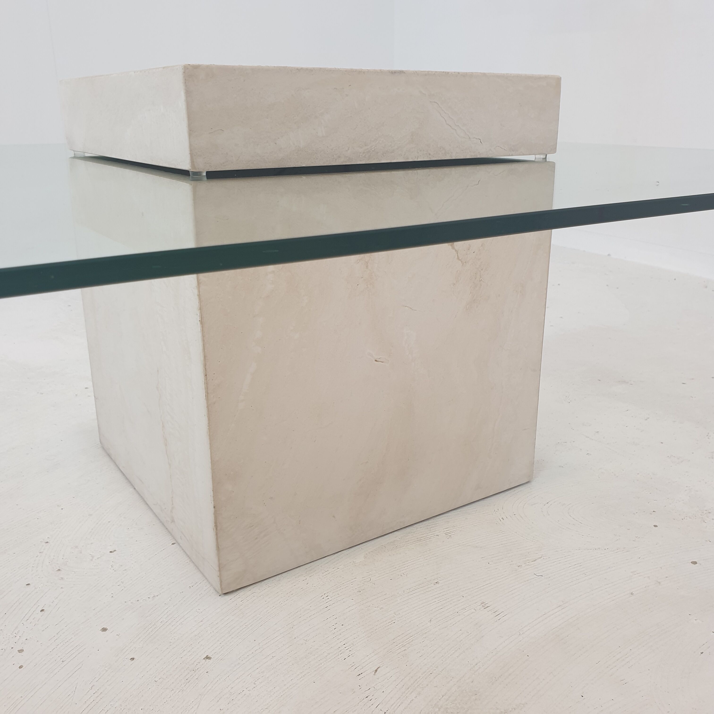 Italian travertine coffee table 1980s