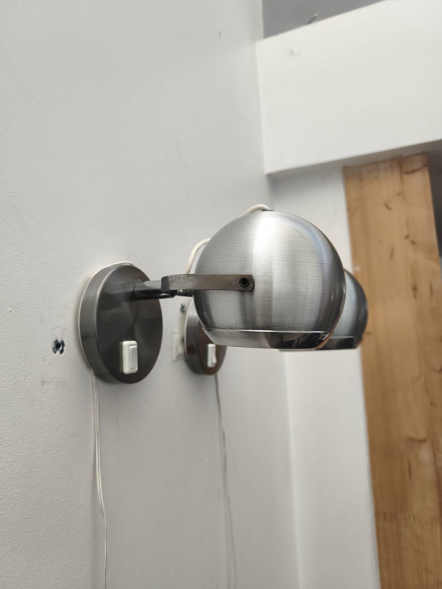 Pair of eyeball wall lamps by Aluminor 1970s