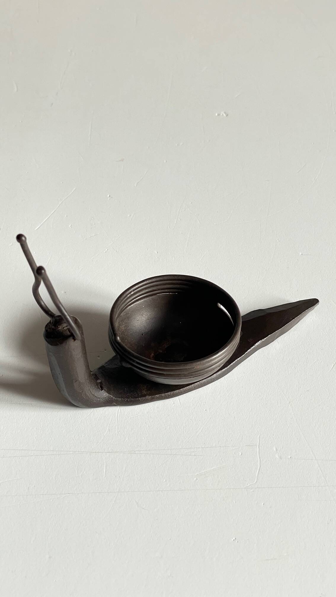 Brutalist vintage snail shape candle holder
