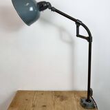 Industrial Grey Enamel Workshop Table Lamp from Siemens, 1950s