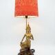 Unique and monumental Siamese bronze lamp from the 19th century, Thailand, 76 stamped.