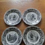 Set of eight talking plates