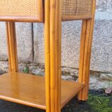 Pair of Maugrion bedside tables for Roche Bobois, bamboo, rattan 70s