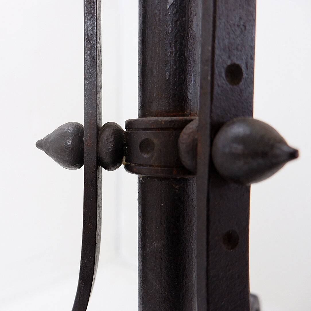Art Nouveau Wrought iron tripod floor candlestick
