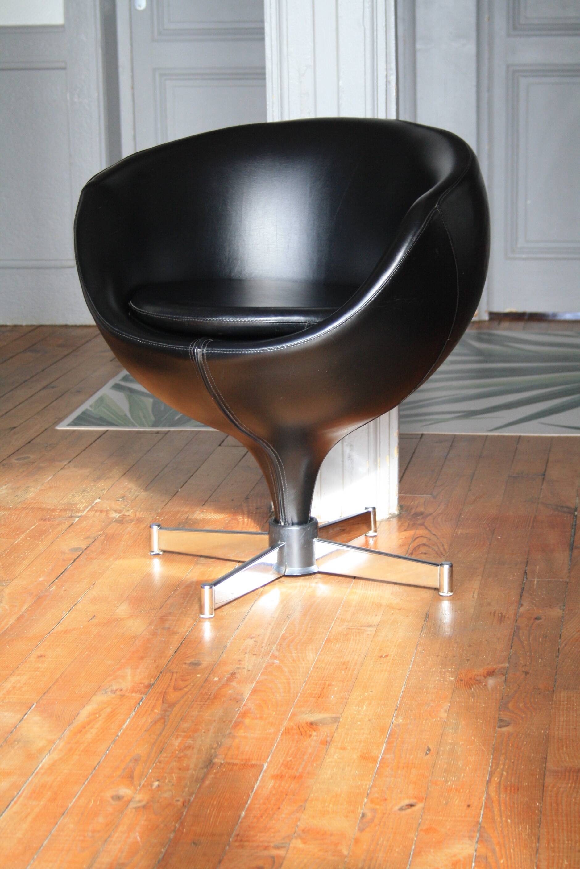 Luna armchair by Pierre Guariche for Meurop, swivel