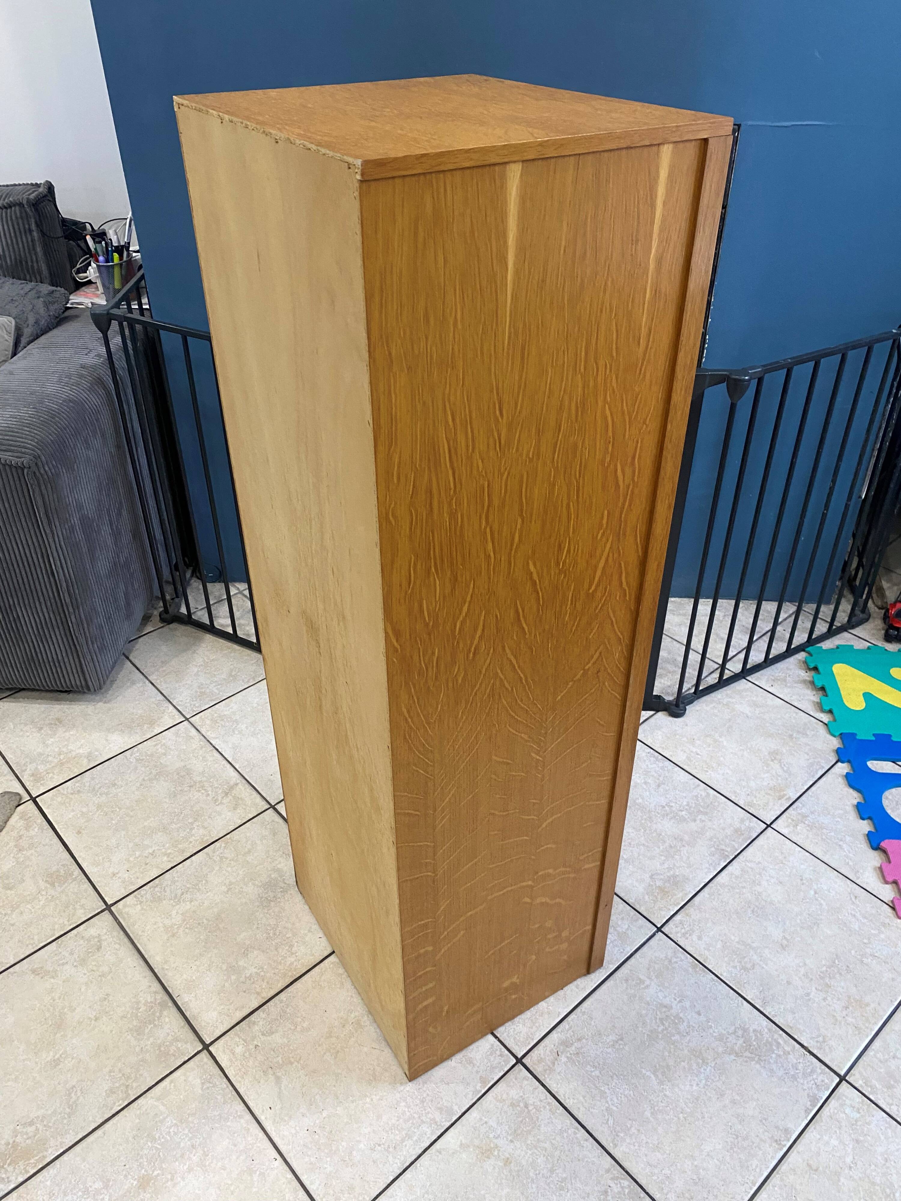 1960s office filing cabinet with curtains