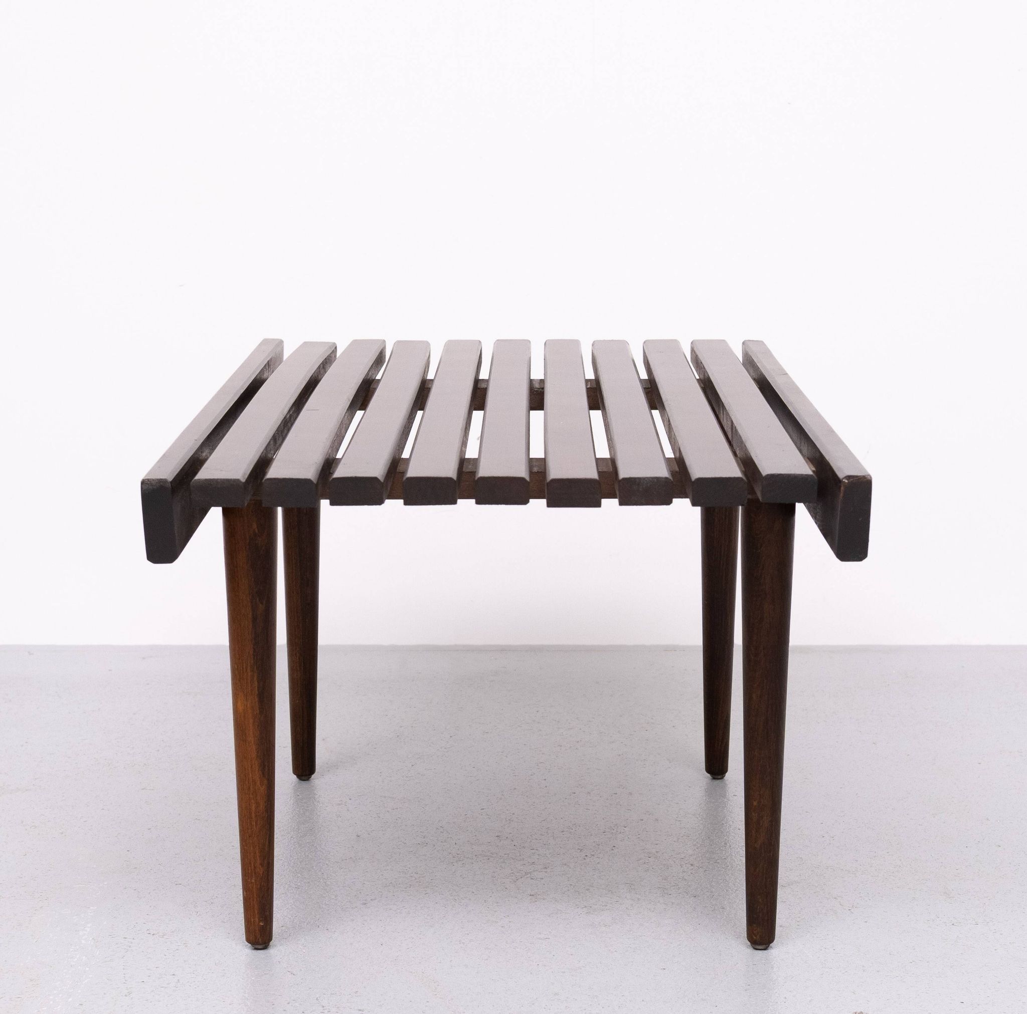 1960's Mid-Century Modern Danish Style Wood Slat Coffee Table or bench