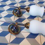 Pair of 1960 brass torch wall light