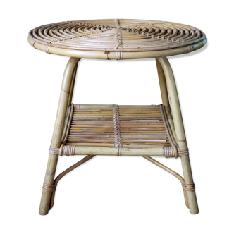 Table basse ronde en rotin