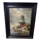 Ecole Hollandaise | Molen Gezicht | Klassiek Olieverf Schilderij