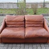 2 Seater Vintage Rolf Benz Sofa oxred leather