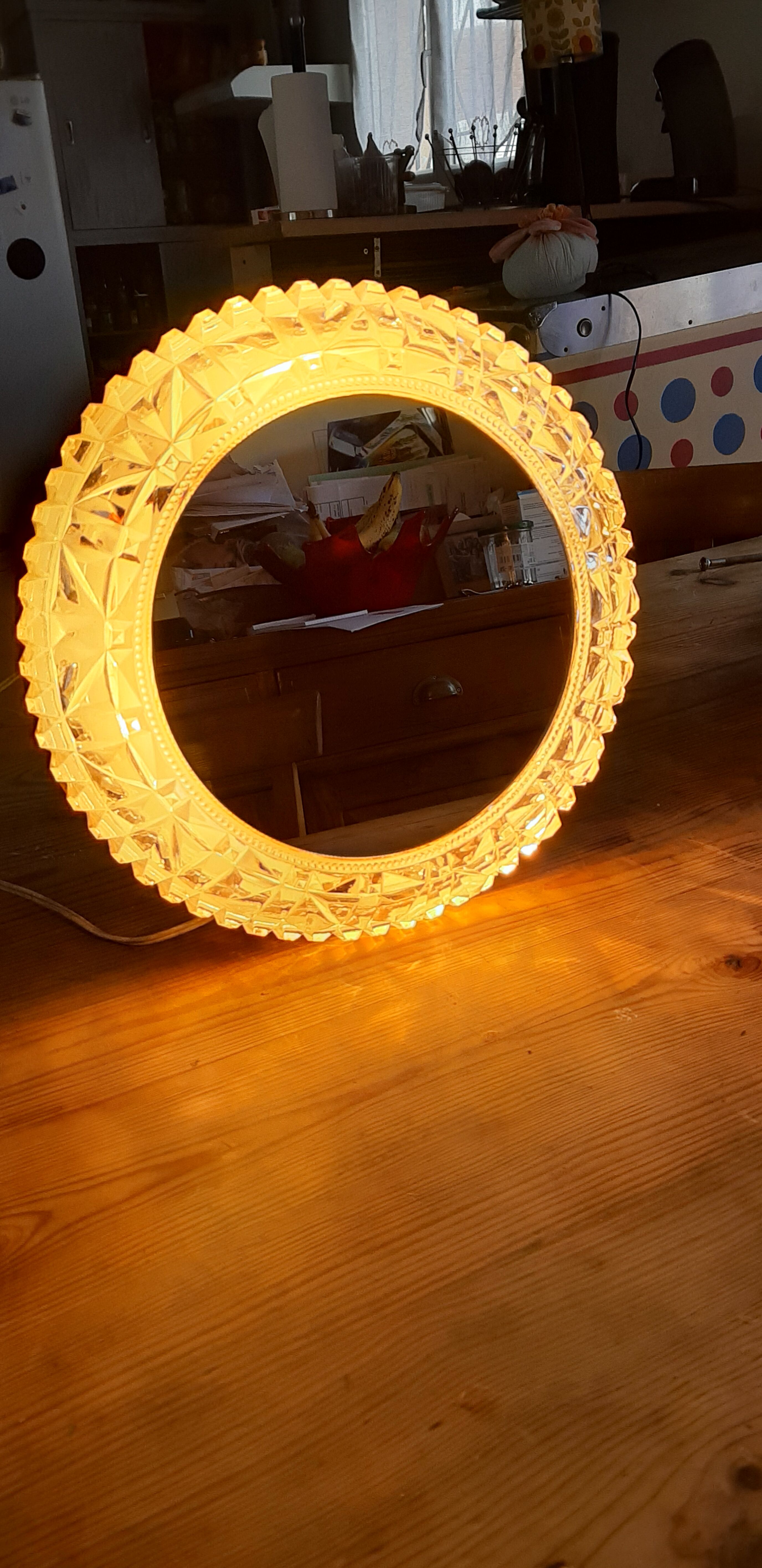 Wall lamp vintage metal glass and mirror