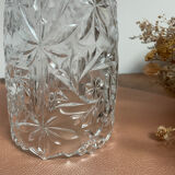 Vase fleurs vintage en verre ciselé