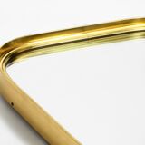 Small solid Mid Century brass wall mirror by Münchener Zierspiegel