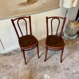 2 bistro chairs in arched and dark wood