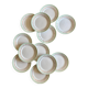 Set of 12 white, mint and gold flat plates, Mosèle de Lunéville
