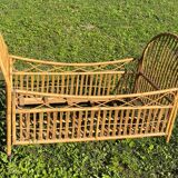 Children's bed in vintage rattan