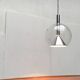 Suspended globe lamp in glass from the German space age by Erco.