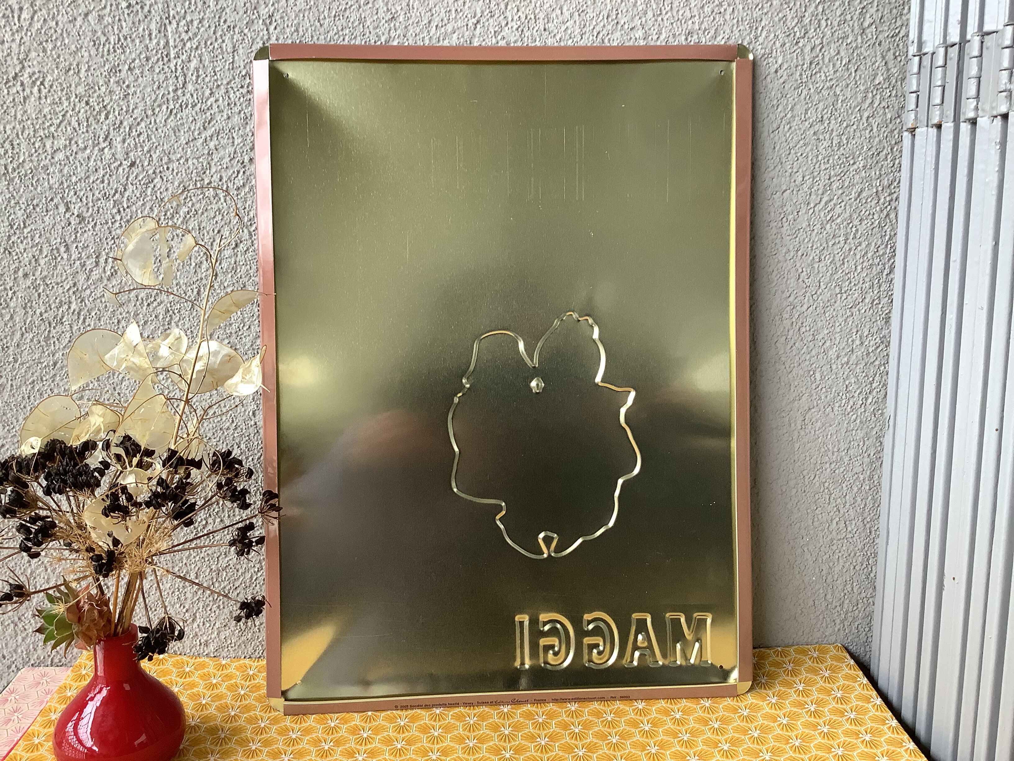 Maggi advertising plate in stamped sheet metal - 30 x 40 cm