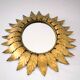 "Sun Mirror" Spanish mirror from the 1960s, made of gold metal.