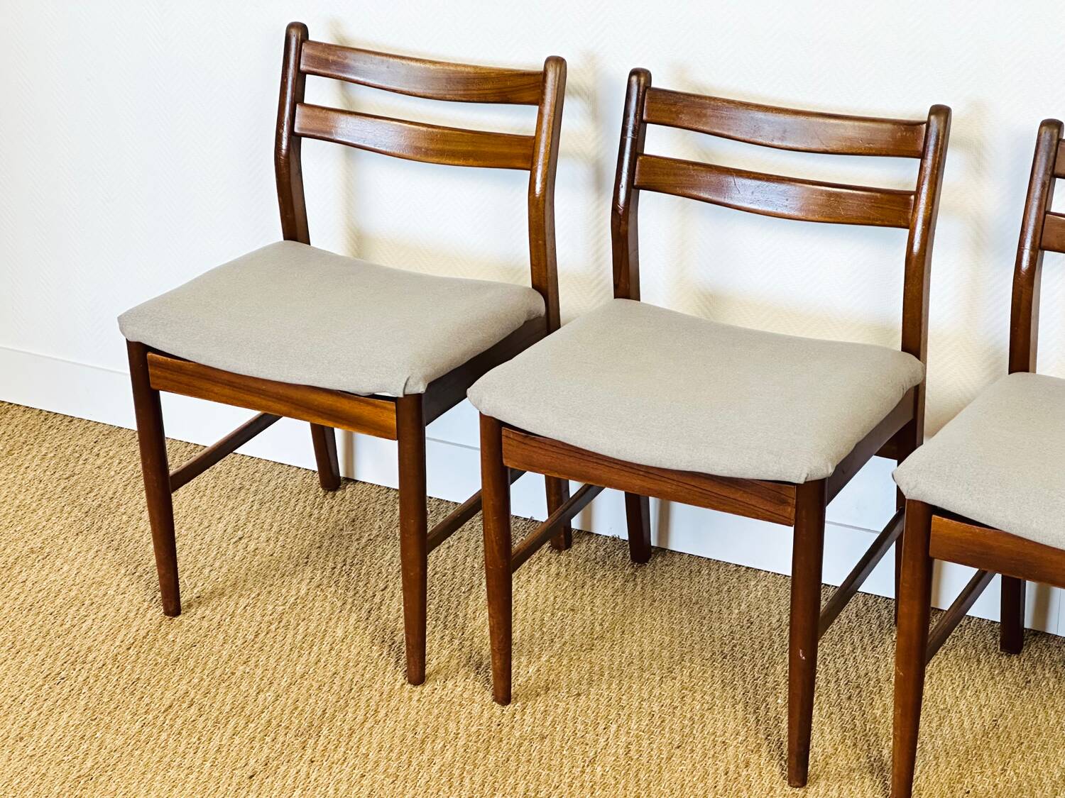 4 Scandinavian teak chairs 1960