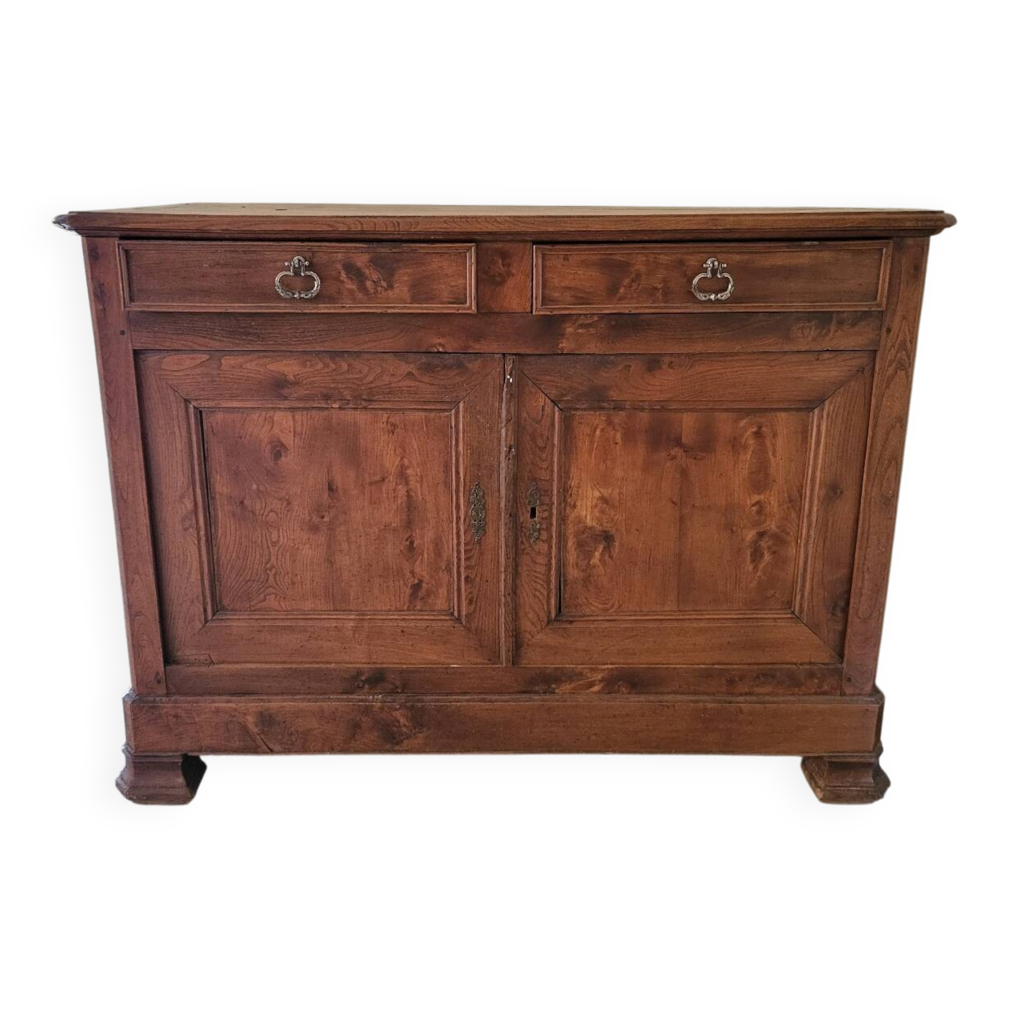 Antique solid wood sideboard – 2 drawers, 2 doors – natural patina