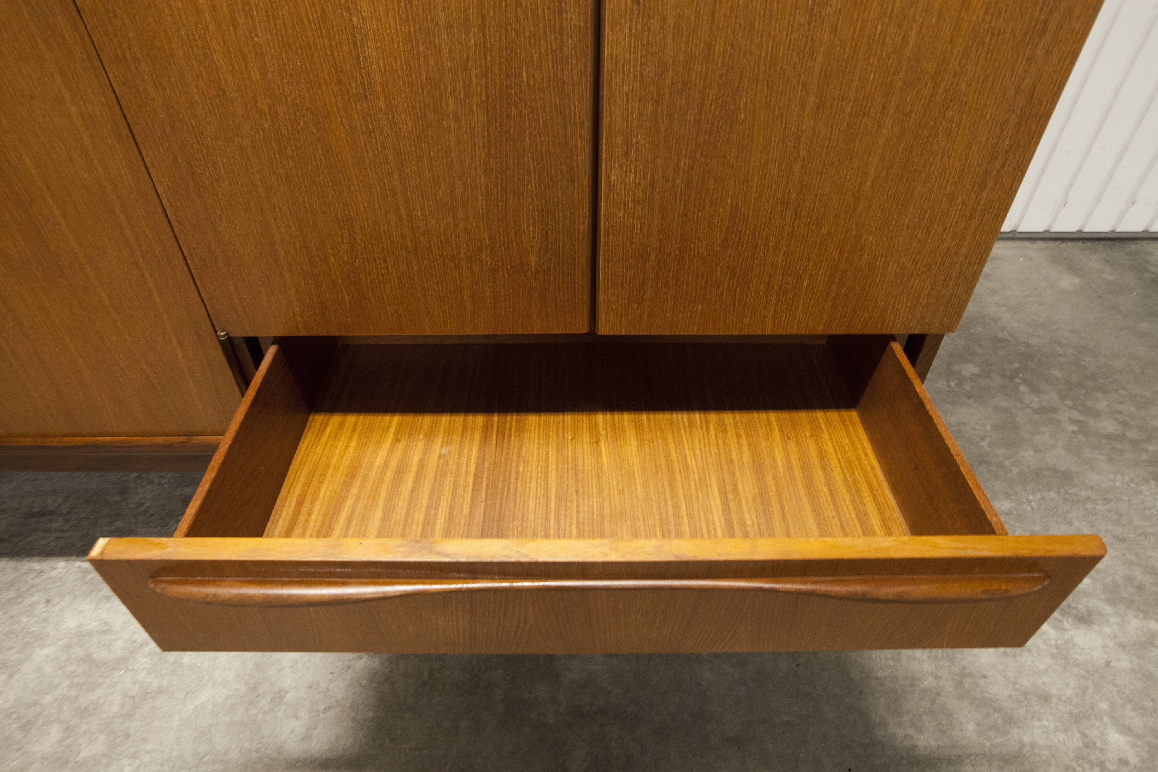 Scandinavian wardrobe 1960 teak 4 doors, 3 drawers, 2keys
