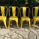 4 vintage industrial metal chairs