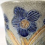 Flowerpot and flower pick, salt pottery, 1970s
