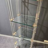 Designer shelf 70 in plexi glass and brass