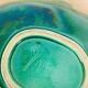 Ceramic cup signed CAB, green leaf, 1950s, slip
