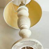 Vintage White-Cream Lacquered WOOD LAMP