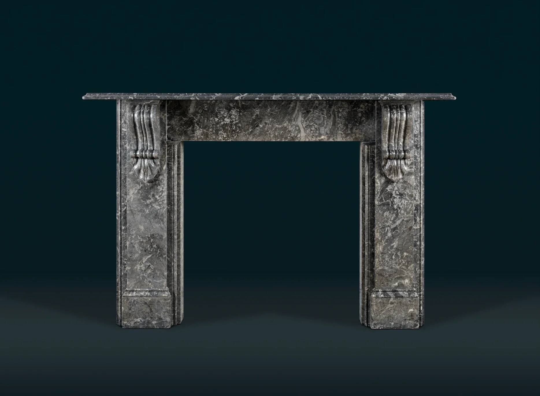 Victorian grey St Anne marble corbel fireplace surround