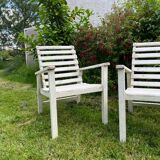 Set of 3 garden armchairs, 1950