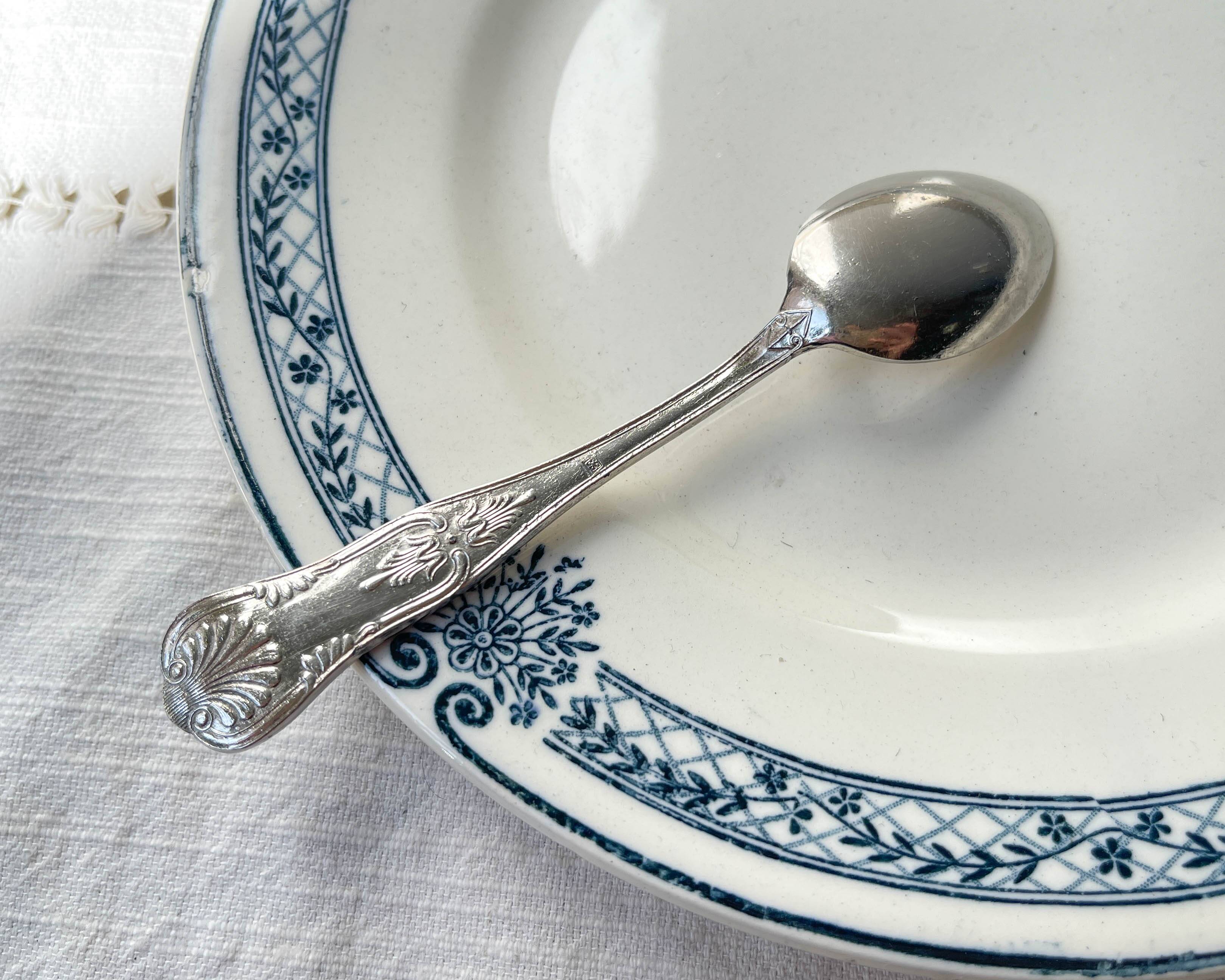 6 Small Vintage Rocaille Style Spoons