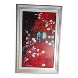 Painting of birds on a cherry tree
