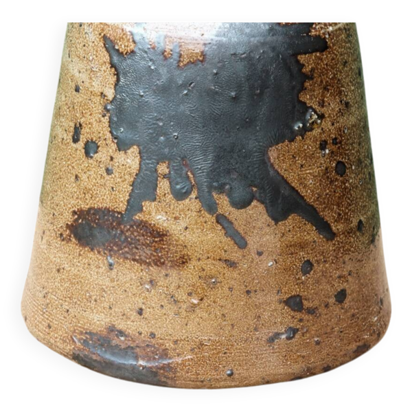 Vase bouteille en grés piryté, signé Jean Linard (1931-2010)