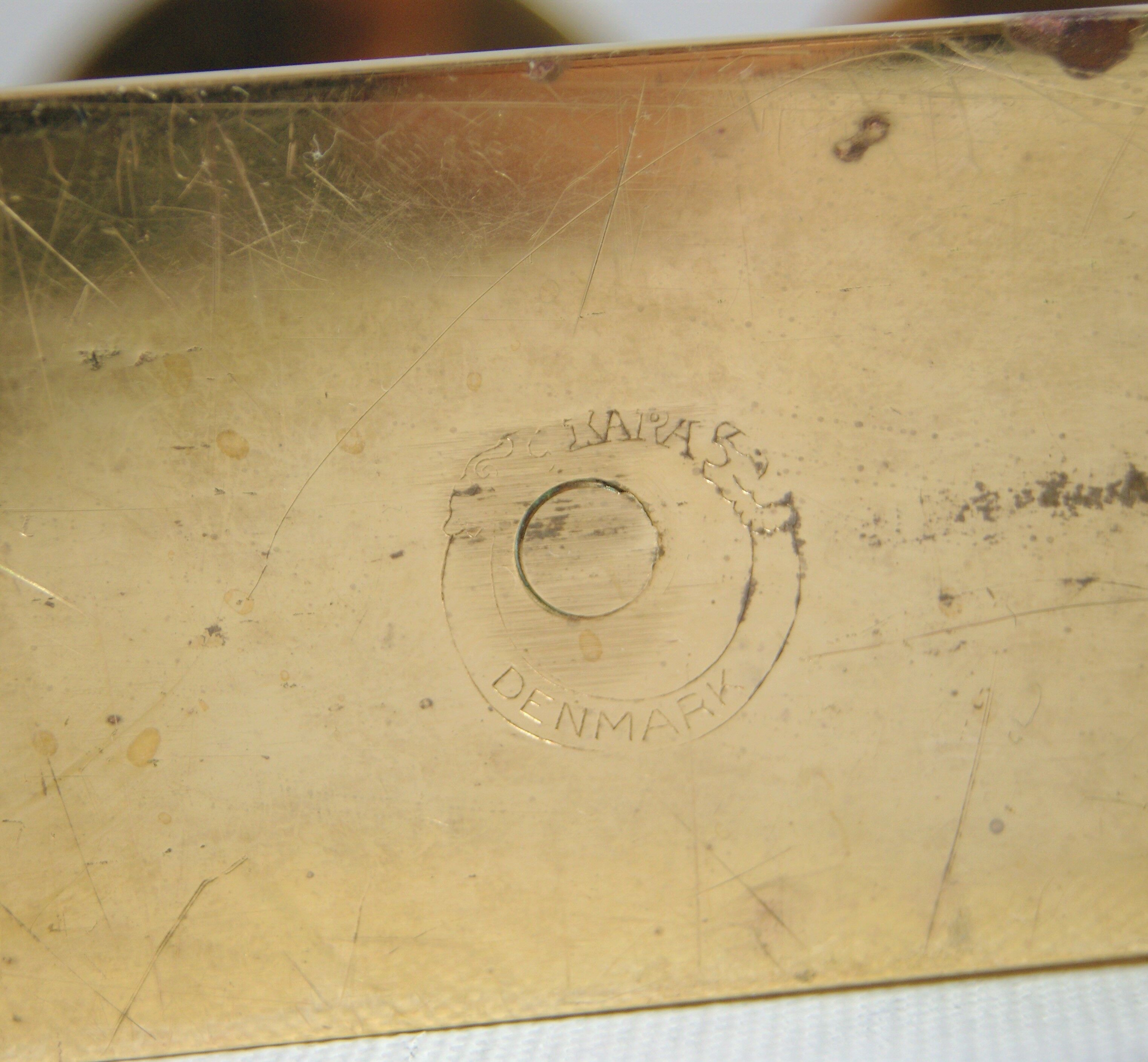 Rare mid-century modern brass candle hold from KARA Denmark 1960s.