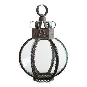 Lanterne en verre et métal ancienne