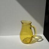 Vintage yellow glass pitcher H20.5