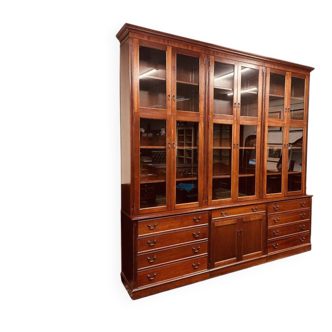 Bibliothèque classique anglaise en acajou
