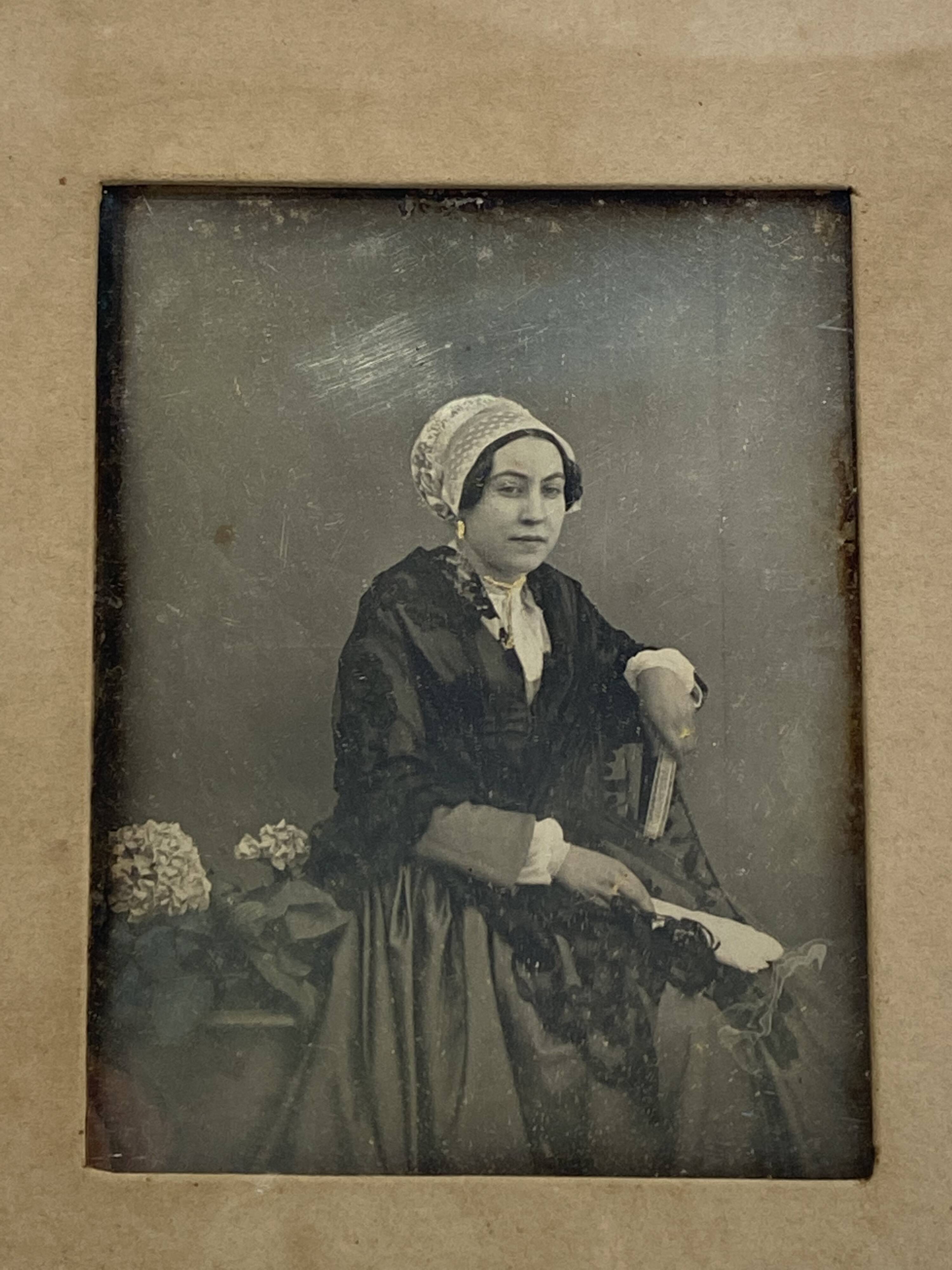 Vintage Photography - Daguerreotype sixth plate - Jewelry enhanced with gold - 1848