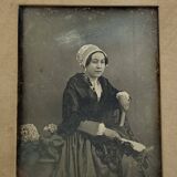 Vintage Photography - Daguerreotype sixth plate - Jewelry enhanced with gold - 1848