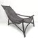 Chaise longue transat vintage en rotin noir