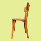Set of 7 Baumann bistro chairs in light beech