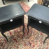 Pair of bedsides painted in black