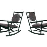 Vintage rocking chair wood 1960s design