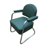 Fauteuil vert et chrome